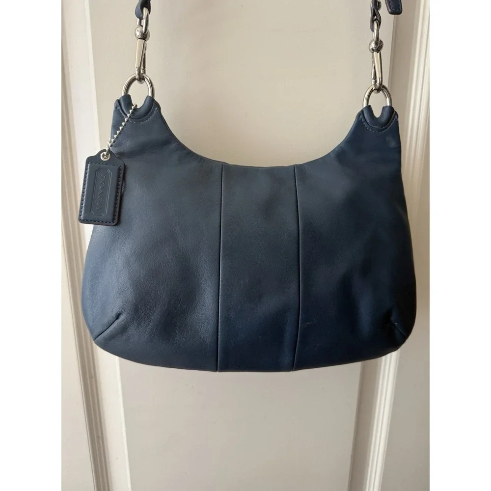 VTG Coach Kristin Blue Leather Convertible Shoulder Pristine Condition
